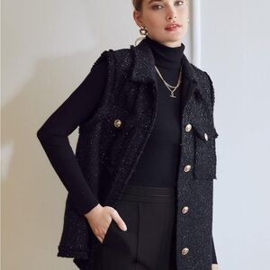 Elegant Black Sleeveless Jacket. #24